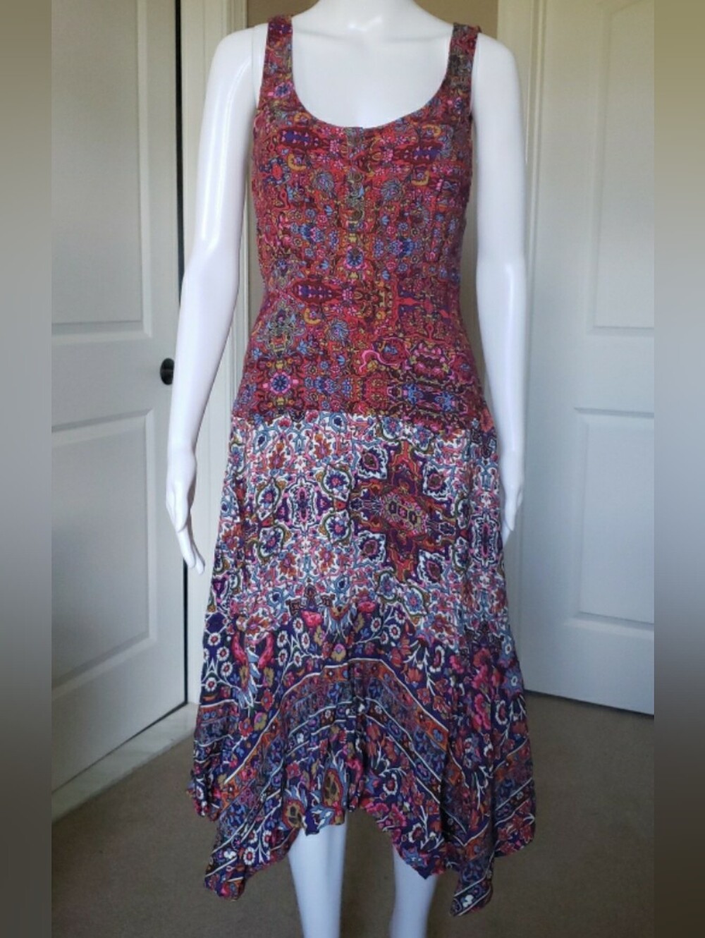 Anthropologie Maeve Bohemian Sleeveless Paisley Print Midi Dress